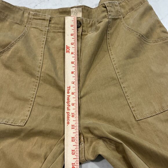 Joie Wide Leg High Waist Pants Sz 14 Cargo Pocket Tan Tencel Cotton Stretch - Picture 8 of 14